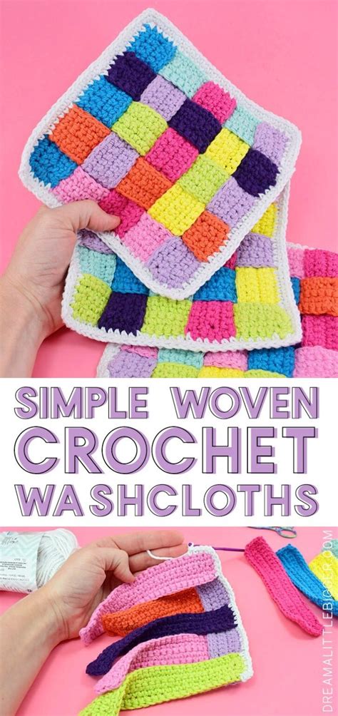 How To Weave A Woven Crochet Dishcloth ⋆ Dream A Little Bigger