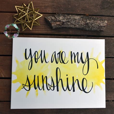 You Are My Sunshine” Yellow Watercolor Nursery Canvas Wall Art