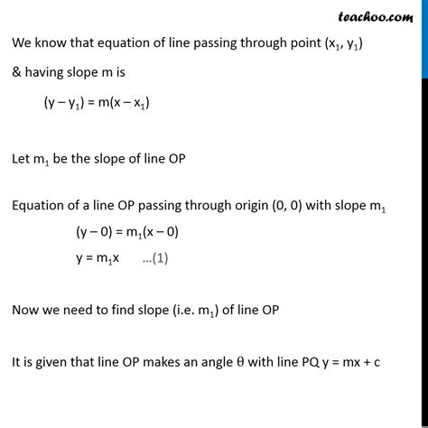 Misc Equation Of Line Passing Through Origin Making Angle