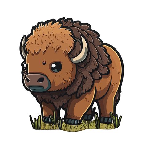 cute bison cartoon style 20901924 Vector Art at Vecteezy