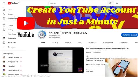 Create Youtube Account In Just A Minute How To Create Youtube Account Youtube