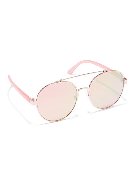 Mirrored Round Wire-Frame Sunglasses | New York & Company