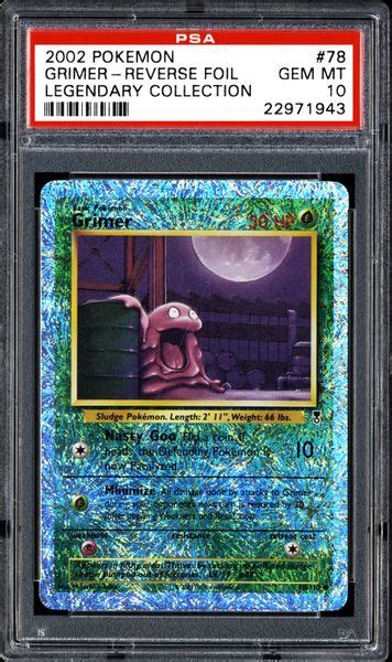 2002 Nintendo Pokemon Legendary Collection Grimer Reverse Foil Psa