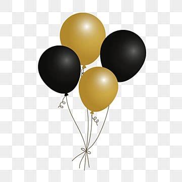 Gold Birthday Balloons Vector Art PNG, Gold Birthday Balloon Png Transparent Decorations ...