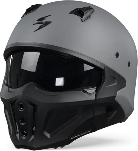 Scorpion Covert X Solid Cement Grey Matt Jet Helmet M Bol