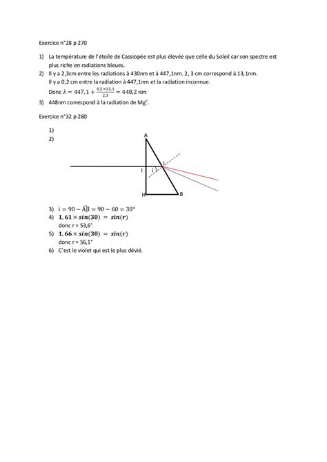 Evaluation Lumi Res Et Spectres Correction Exercice Qcm