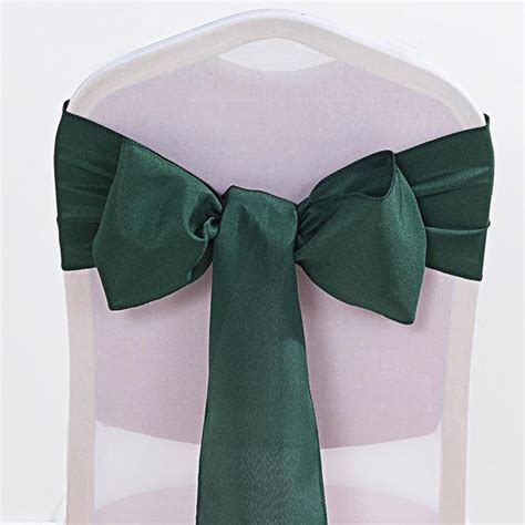 5 Pack Hunter Emerald Green Polyester Chair Sashes 6 X 108 In