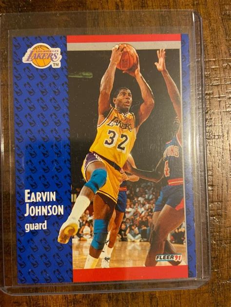 Earvin Magic Johnson Basketball Card Fleer Etsy