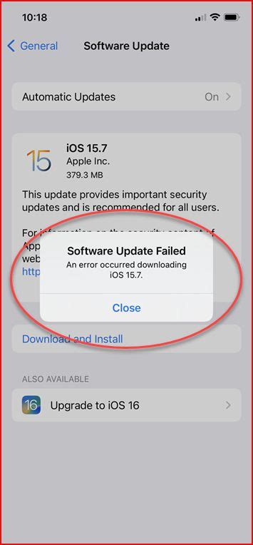 Ios 15 7 Update Failed Apple Community