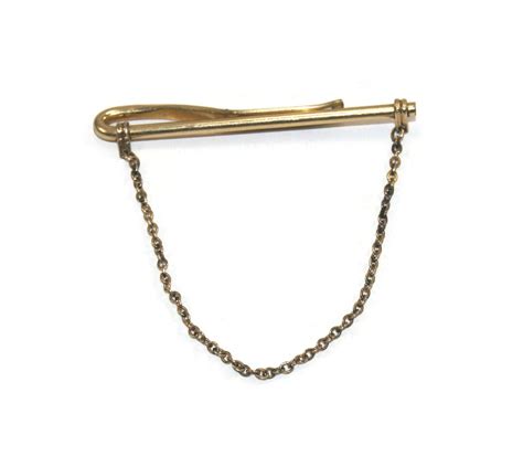 Handsome Vintage Anson Gold Filled Tie Bar With Chain Anson K