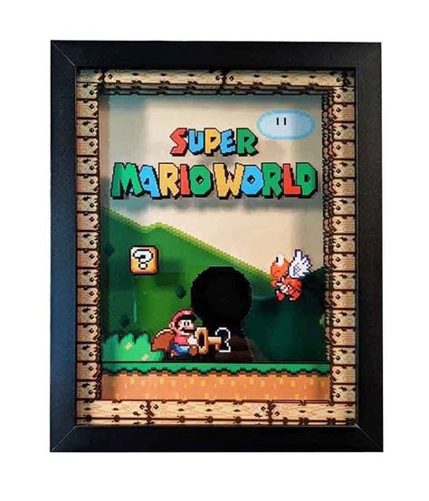 Super Mario World Shadowbox Wall Art Etsy Canada Etsy Wall Art