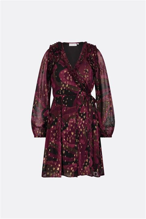 Fabienne Chapot Azure Bordeaux Mini Wrap Dress Shopstyle