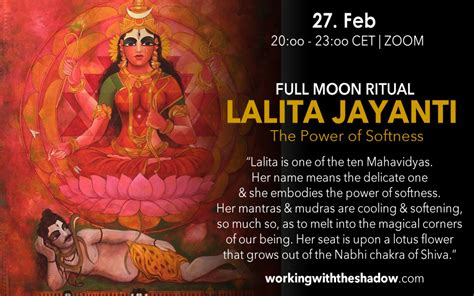 Lalita Jayanti The Wisdom Of Softness Full Moon Ritual 27 Feb