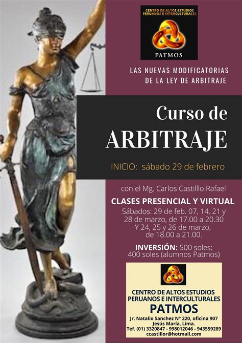 CURSO DE ARBITRAJE FEBRERO 2020 CONCILIACIÓN Y ARBITRAJE PATMOS