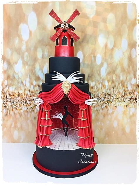 Le moulin rouge cake - Decorated Cake by Cindy Sauvage - CakesDecor