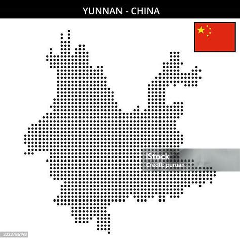 peta titik  yunnan  cina ilustrasi stok  gambar