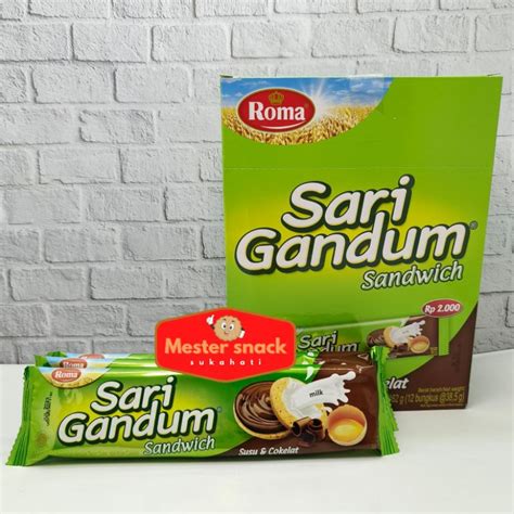 Jual Roma Sari Gandum Sandwich Coklat 39 Gram 1 Pack Isi 12 Pcs