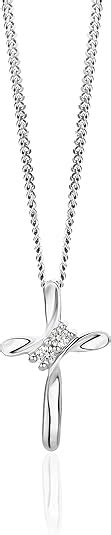 Orovi Bijoux Femme Collier Croix En Or Blanc Avec Diamants Coup