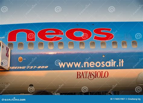 Airplane From The Italian Company Neos Editorial Photography Image Of