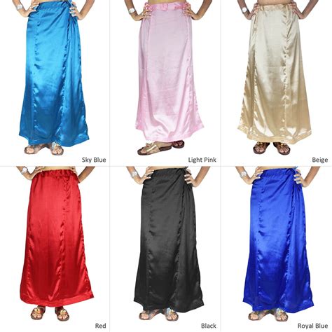 Petticoat Satin Fabric Readymade Indian Inskirt Saree Petticoats