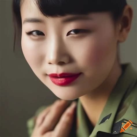 Close Up Of Smiling Chinese Army Women On Craiyon