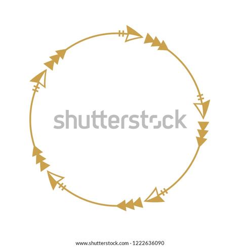 Gold On White Circle Arrow Frame Stock Vector Royalty Free 1222636090