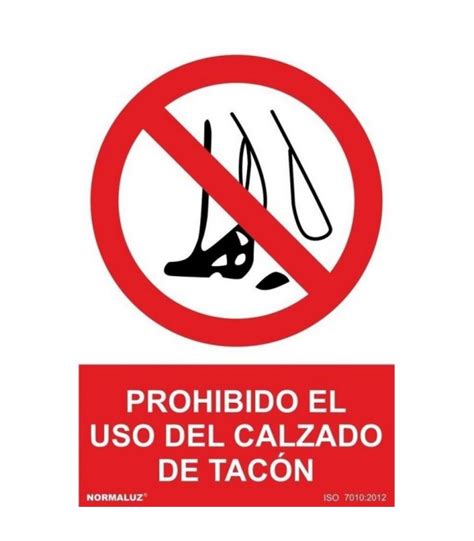 Señal prohibido el uso de calzado con tacón PVC 0 7mm NMZ SIA