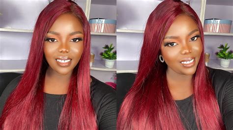 Start To Finish Straight 99j Lace Front Wig Install And Style Affordable Ft Hairspells Youtube