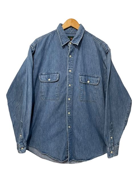 Usa製 90s Jcrew Ls Denim Shirt 青 M ジェイクルー デニムシャツ 長袖 シャツ 巨人タグ ブルー 古着 Newjoke Online Store