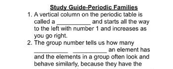 Bundle Notes Study Guide Test Periodic Families By Coach Smith Science