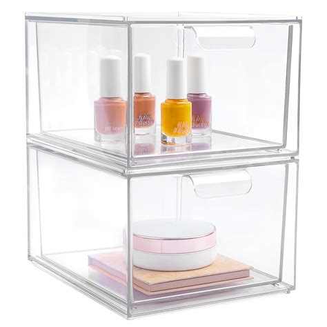 Pack Stackable Makeup Organizer Storage Drawers Vtopmart Tall