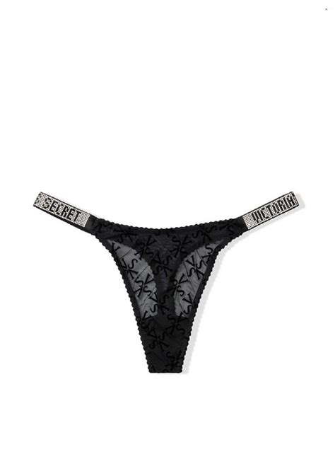 Трусики Victoria’s Secret Very Sexy Lace Logo With Shine Strap Thong Panty купить недорого в