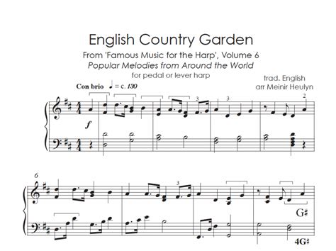 English Country Garden Harp Column Music