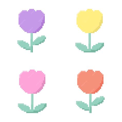 Premium Vector Flower Pixel Art Tulip Flower Pixel Art Pixel Illustration Of A Tulip