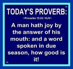 15 TODAY S PROVERB Ideas Kjv Proverbs King James Bible