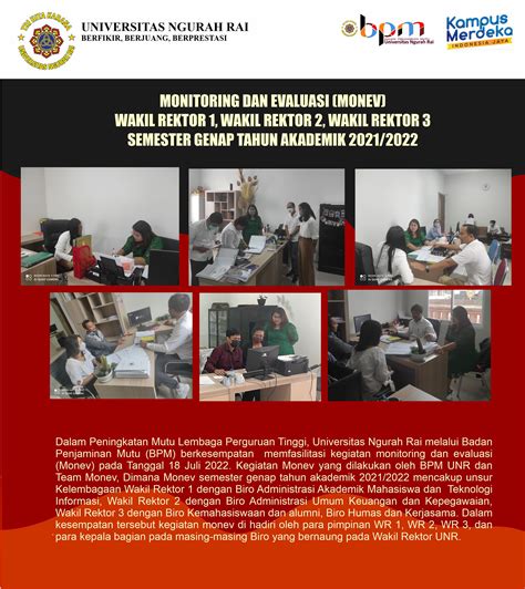 Monitoring Dan Evaluasi Monev Fakultas Ekonomi Dan Bisnis Universitas Ngurah Rai Semester