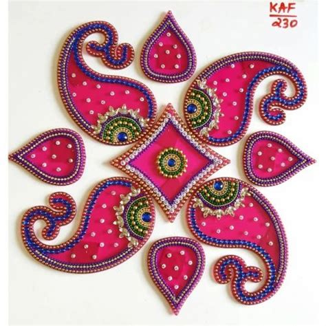 Traditional Floral Mm Pink Acrylic Rangoli For Home At Rs Piece