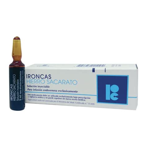 Ironcas Hierro Sacarato Solución Inyectable 5 ml Punto Farma