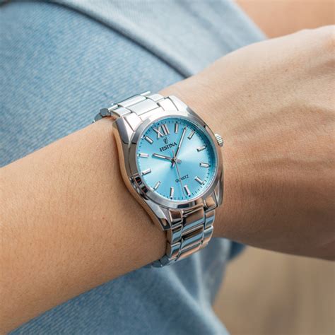 MONTRE FESTINA F20622 3 BLEU BRACELET ACIER INOXYDABLE FEMME