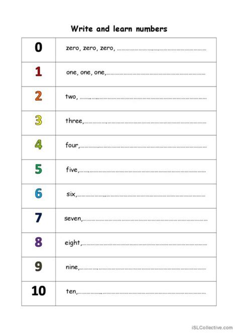 Numbers English Esl Worksheets Pdf Doc