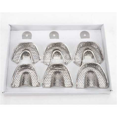 Dental Autoclavable Metal Impression Trays Stainless Steel 6pcs Set EBay