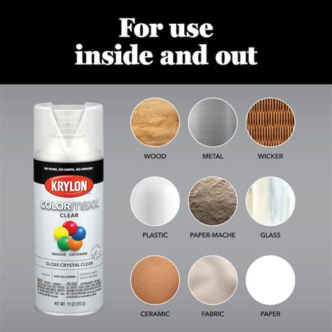 Krylon Colormaxx Satin Crystal Clear Spray Paint And Primer In One Net