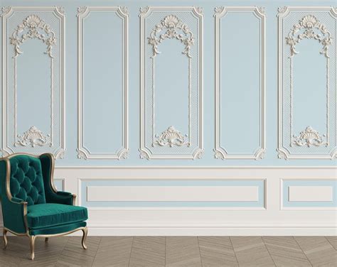 3d Molding Wallpaper Interior Wall With Cornice Wall Mural European