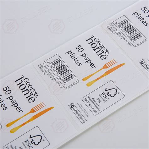 Custom Packaging Sticker Fsc Certificate Label Zhongling New Material