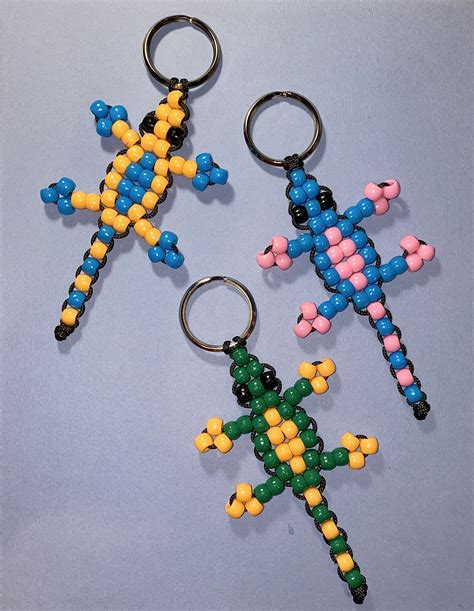 Create Your Own Pony Bead Gecko Lizard Keychain Keyrings Pony And