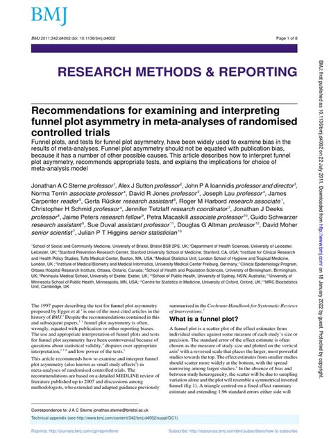 Sterne 2011 Bmj Recommendations For Examining And Interpreting