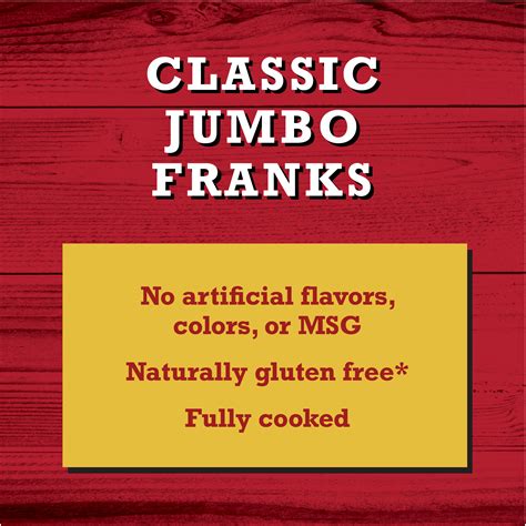 Bar S Classic Fully Cooked Jumbo Franks Hot Dogs 8 Count 16oz