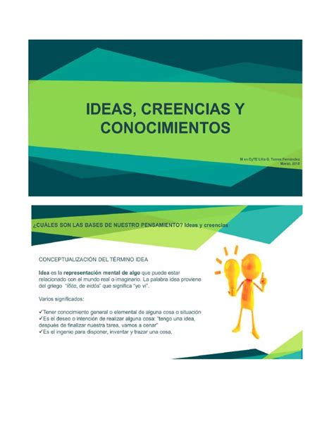 Las Ideas Creencias Conocimiento Pdf