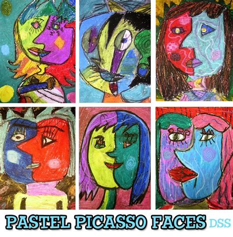 Oil Pastel Picasso Faces Art Lesson | Deep Space Sparkle | Picasso art ...