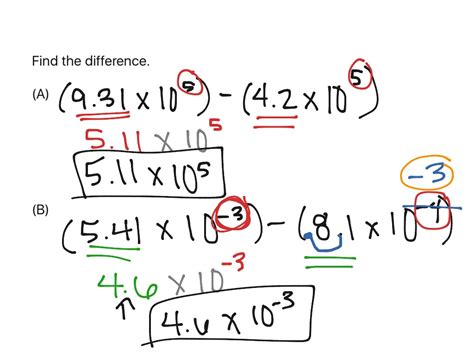 ShowMe - operations in scientific notation